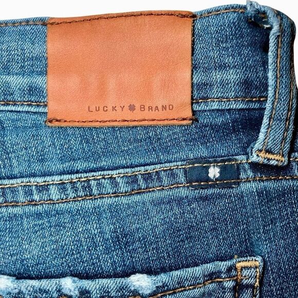 Lucky Brand Sweet Straight Distressed Jeans in Blue Wash Women’s 12 - Picture 5 of 12